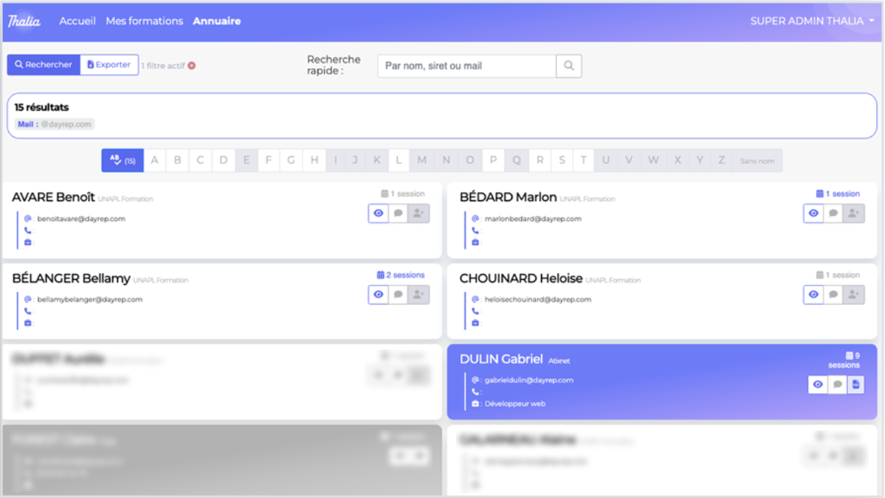 Annuaire de contacts